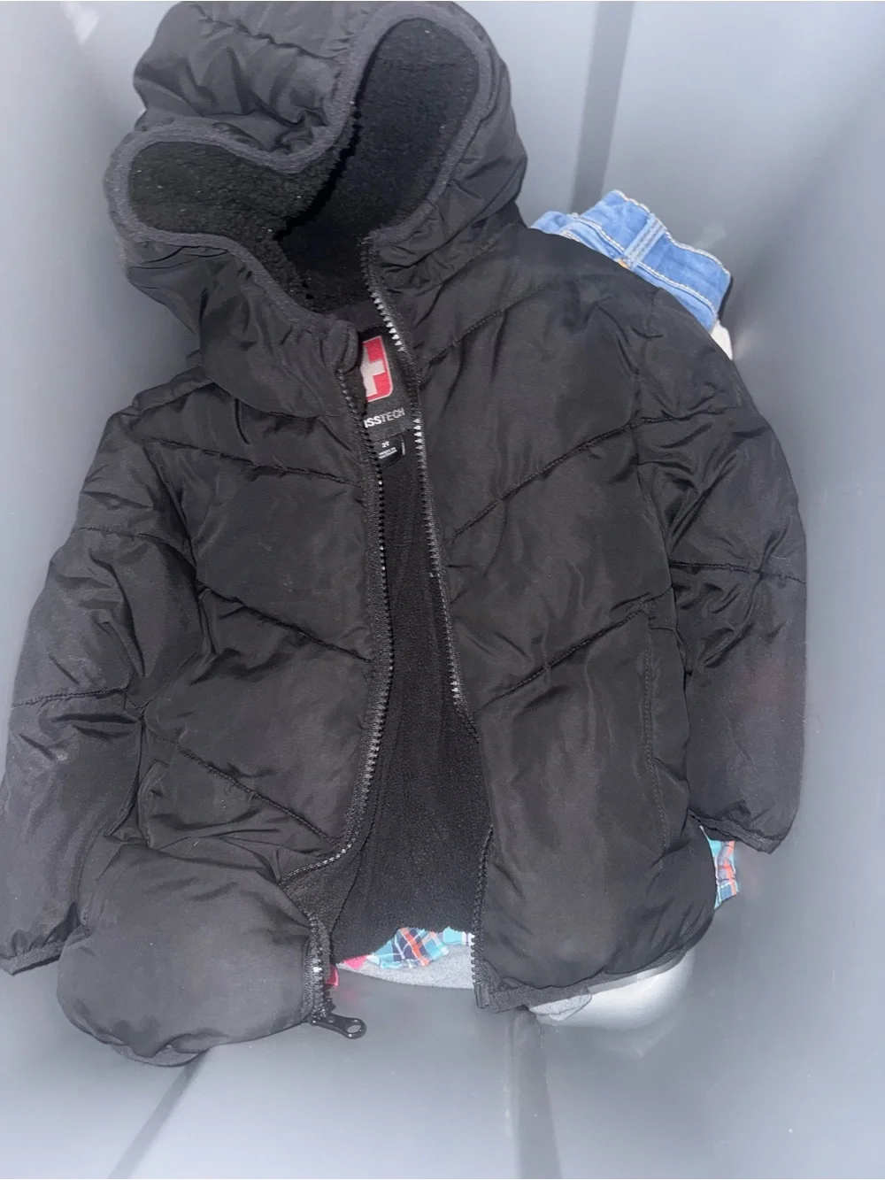 K-Swiss Kids Black Hooded Puffer Jacket